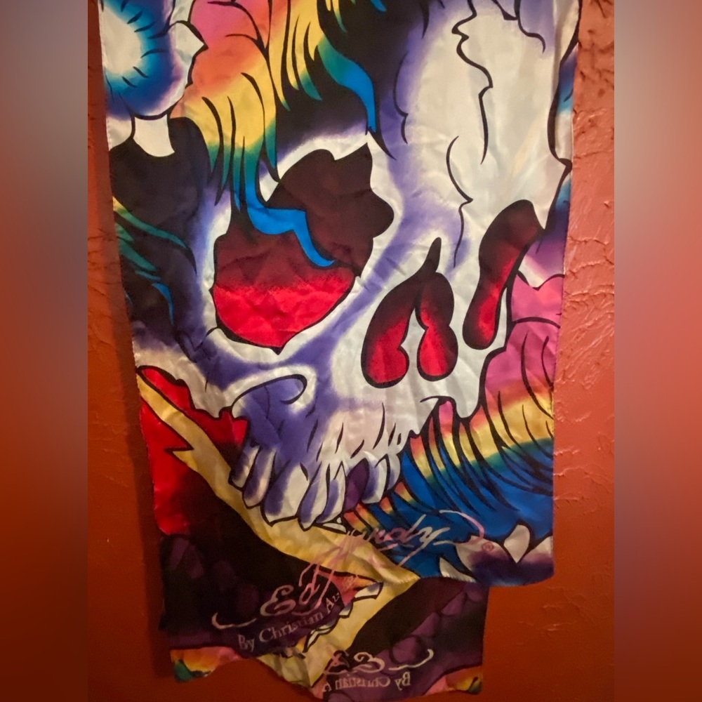 Ed Hardy skull & flowers scarf